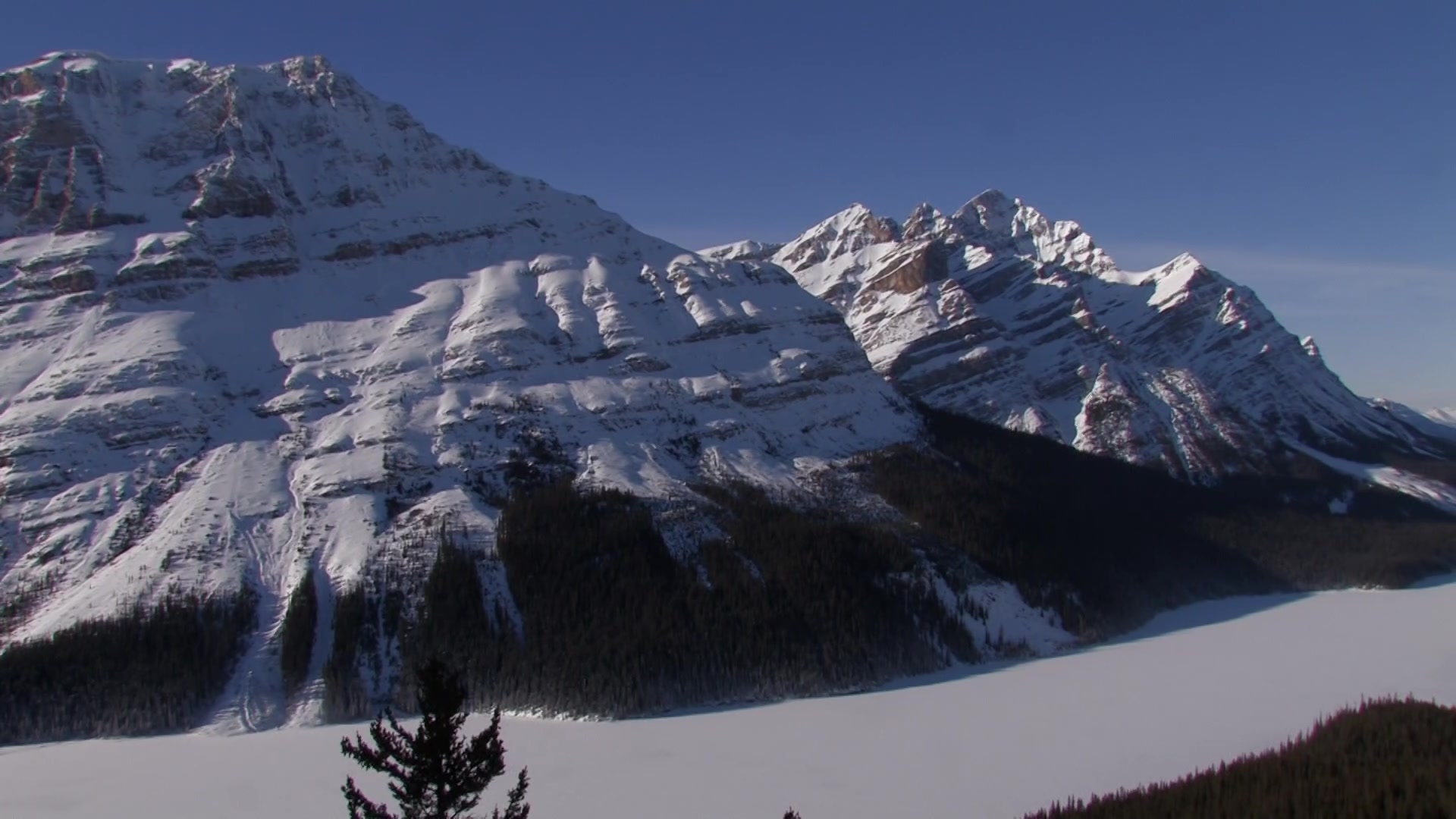 Peyto Lake in Winter