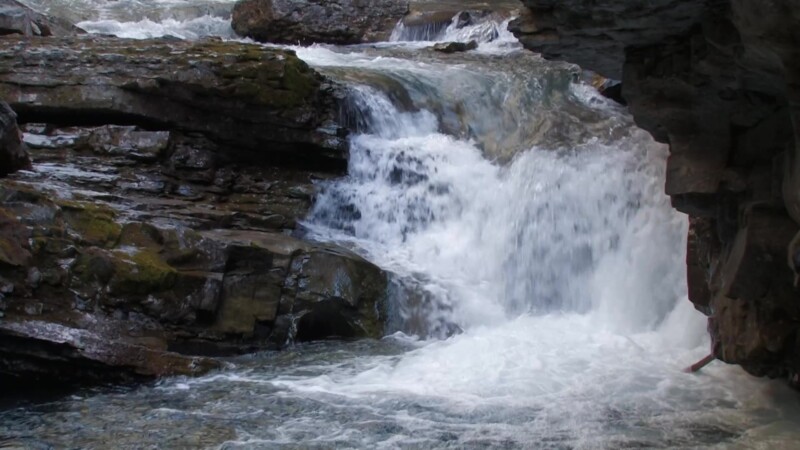Waterfalls in Johnson Canyon — Stock Video Footage of Canada: Johnson Canyon Waterfalls in Banff National ParkKeywords: Canada, Scenic, Water streams, Banff ...