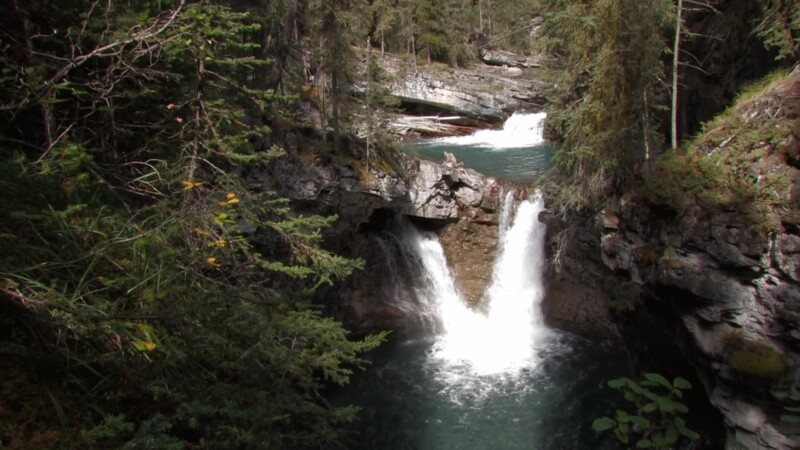 Waterfalls in Johnson Canyon — Stock Video Footage of Canada: Johnson Canyon Waterfalls in Banff National ParkKeywords: Canada, Scenic, Water streams, Banff ...
