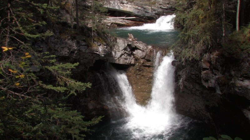 Waterfalls in Johnson Canyon — Stock Video Footage of Canada: Johnson Canyon Waterfalls in Banff National ParkKeywords: Canada, Scenic, Water streams, Banff ...