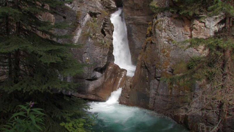 Waterfalls in Johnson Canyon — Stock Video Footage of Canada: Johnson Canyon Waterfalls in Banff National ParkKeywords: Canada, Scenic, Water streams, Banff ...
