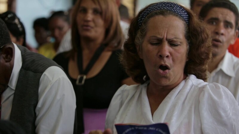 Song Service at a Church in Cuba — Stock Video Footage of Christianity in Cuba: Song service at an Adventist Christian Church service in Santiago de Cuba. — ...