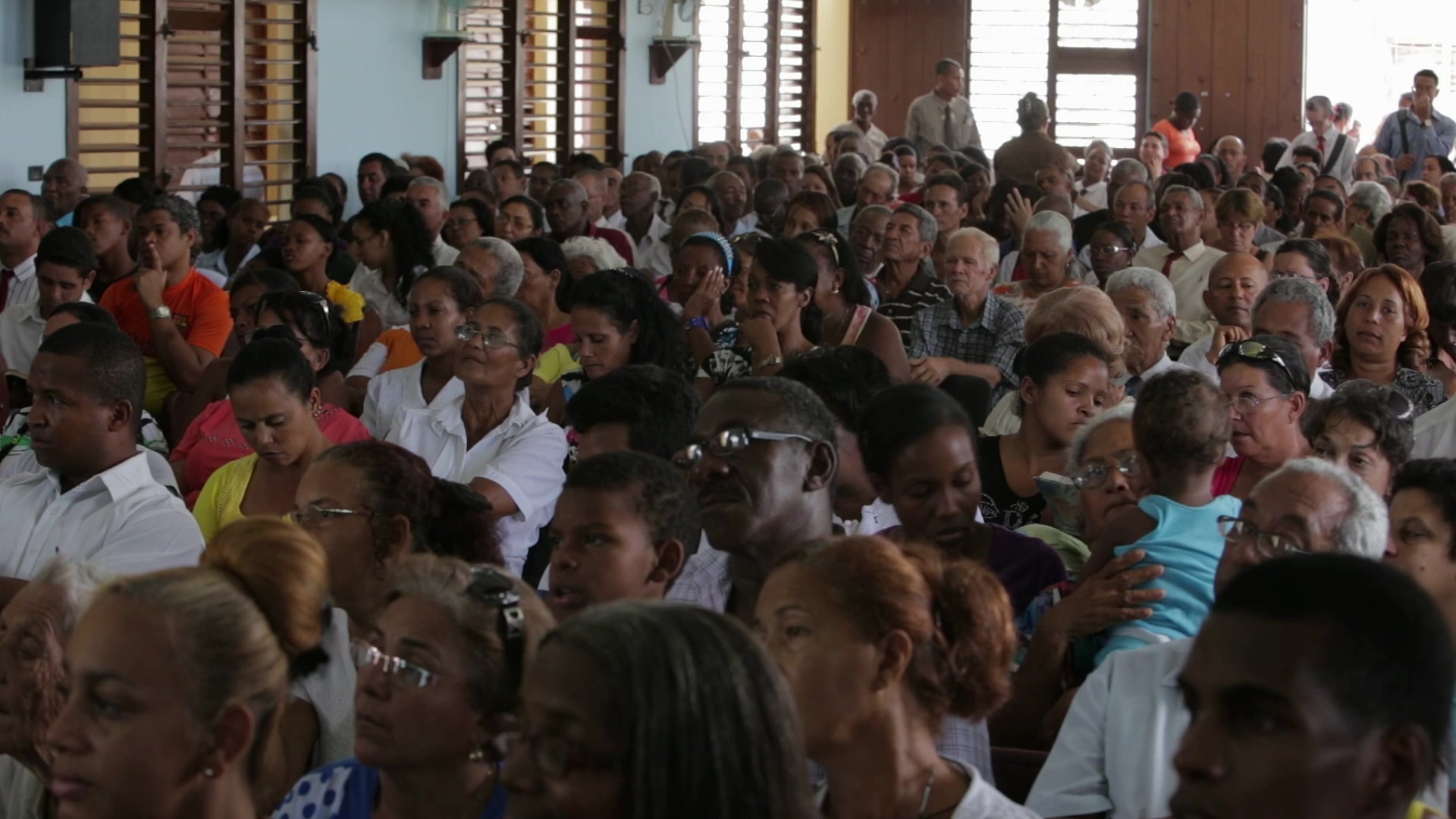 People in Church in Cuba