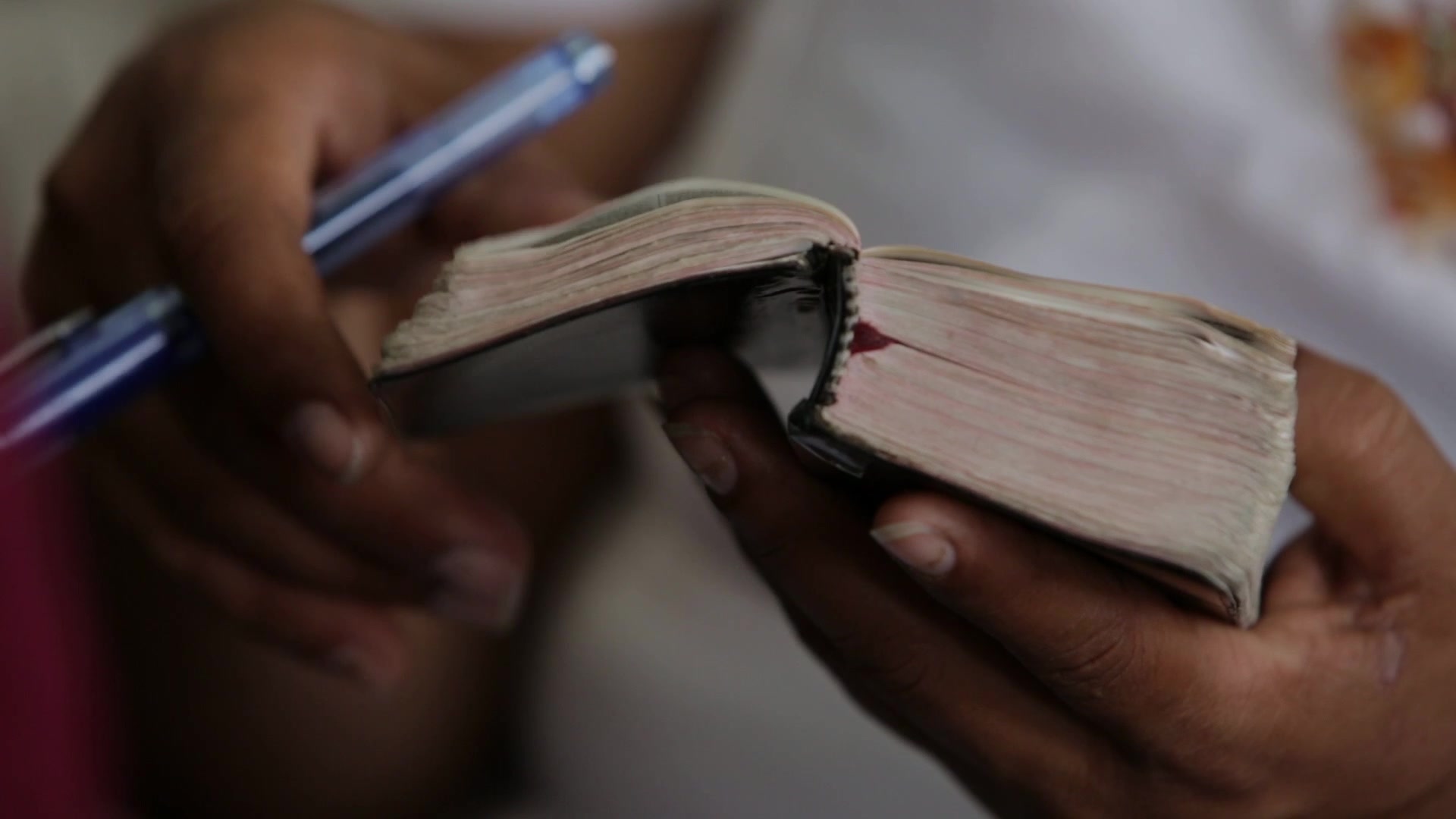 Reading Bible in Church in Cuba