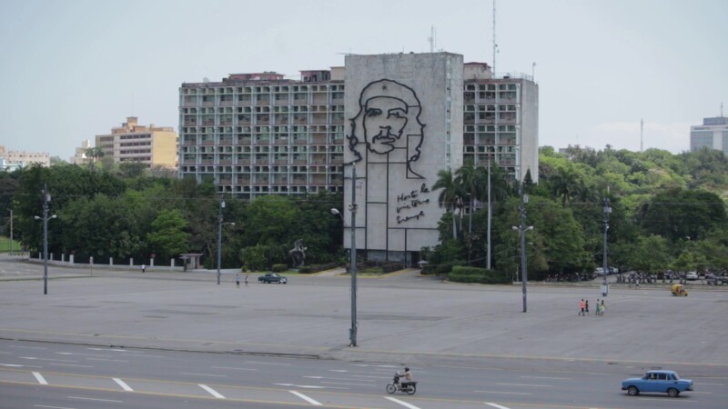 Ministry of Interior Building, Cuba — Stock Video Footage of Cuba: Ministry of Interior Building, Havana, with Plaza de la Revolución, in foreground — Cuba, ...