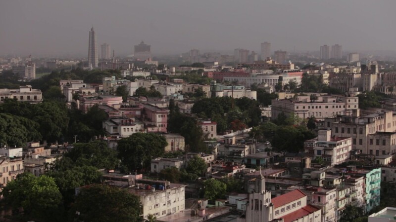 Havana Skyline — View of Havana with Office buildings, hotels and homes in the Evening lightKeywords: Cuba, Havana, Habana, Skyline, city, Cityscape, no people