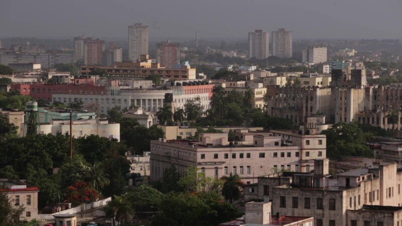 Havana Skyline — View of Havana with Office buildings, hotels and homes in the Evening lightKeywords: Cuba, Havana, Habana, Skyline, city, Cityscape, no people