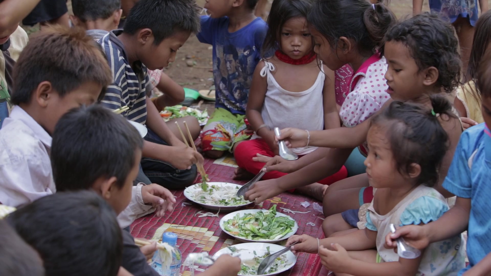 Children Share a Meal