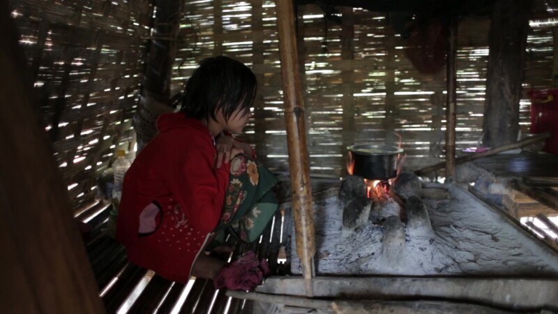 Girl Cooks Breakfast Inside her Bamboo Home