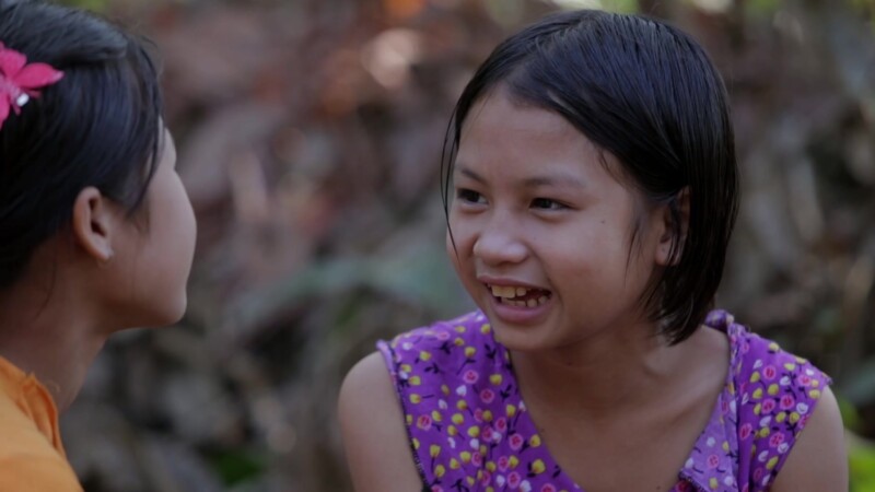 Girlfriends Talk Together  in Rural Myanmar