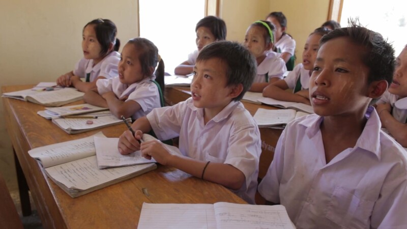 Students in Class in Myanmar