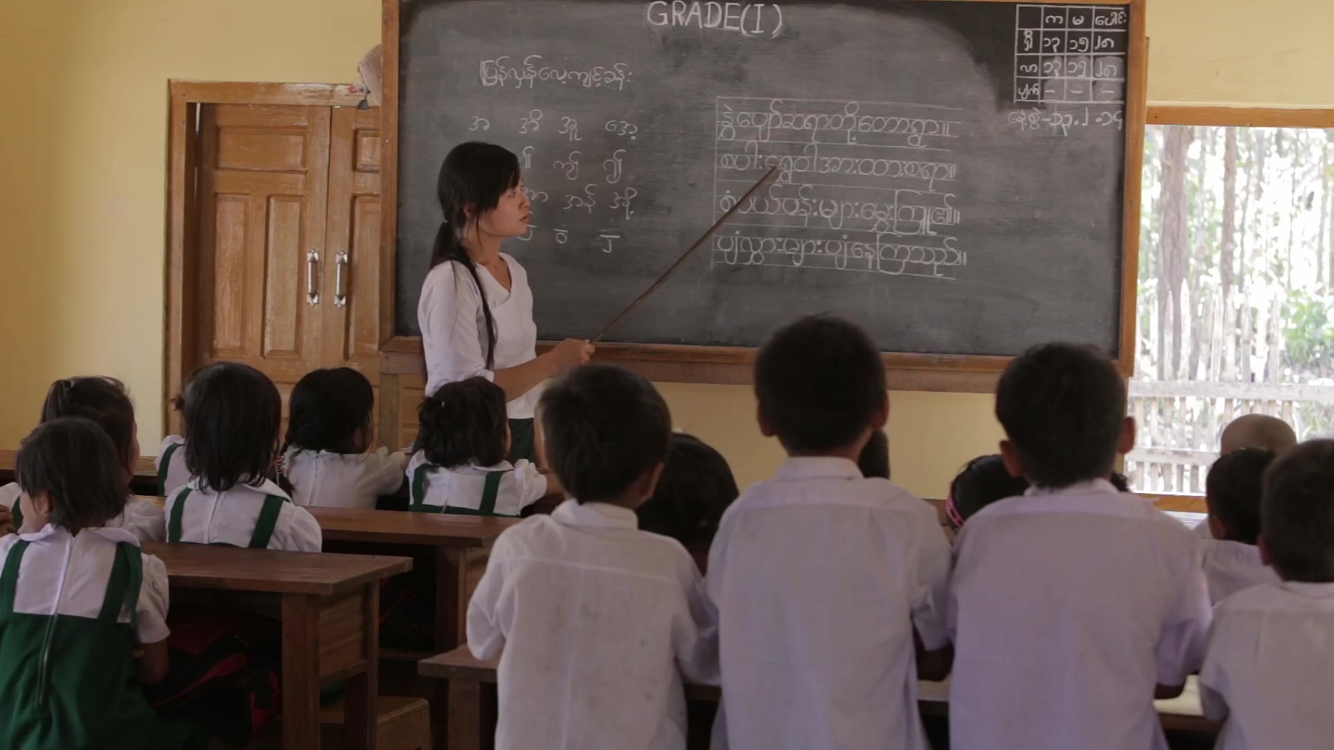 Teacher presents Lesson from the Board