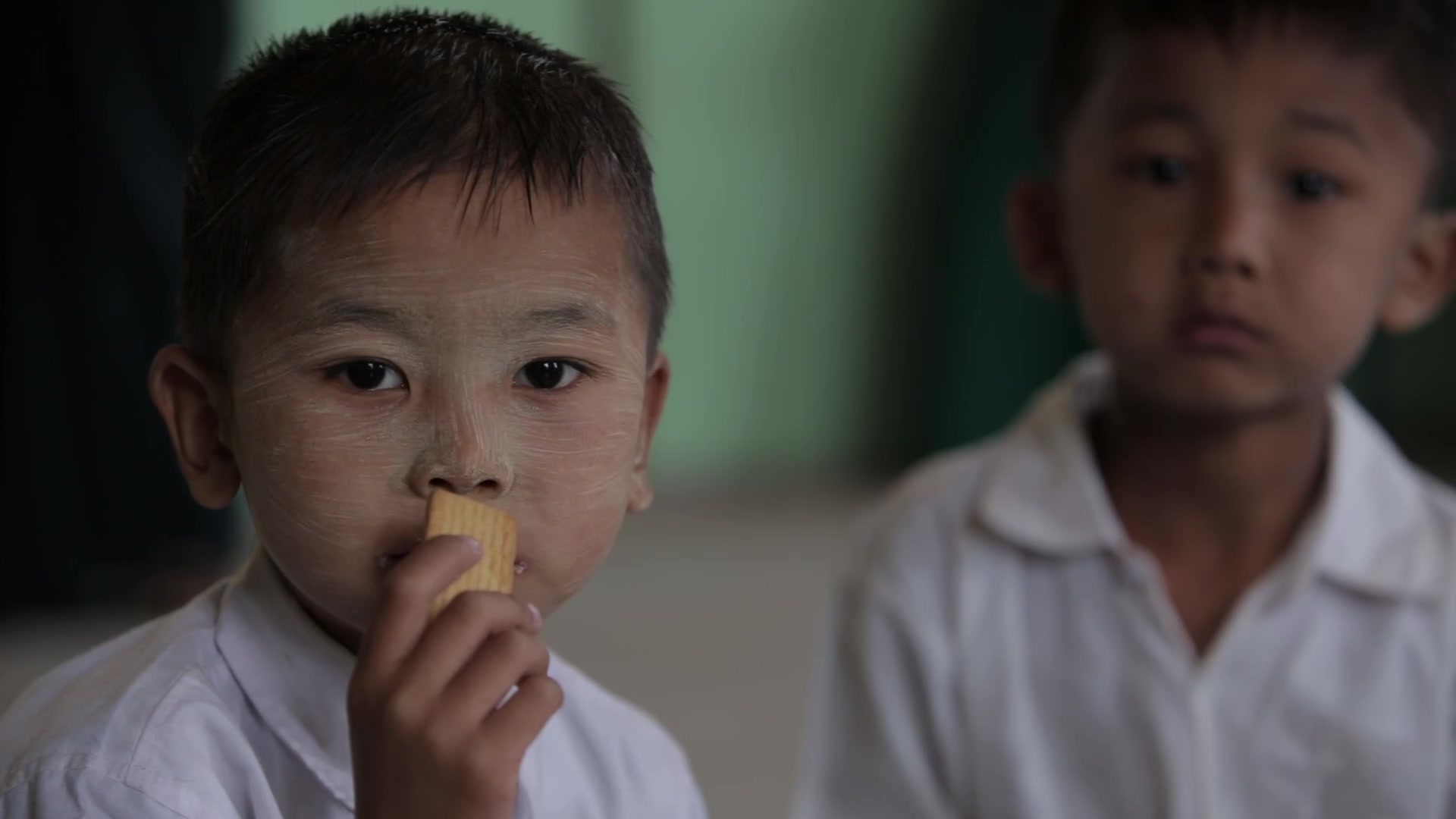 Students Eat High Energy Biscuits in School