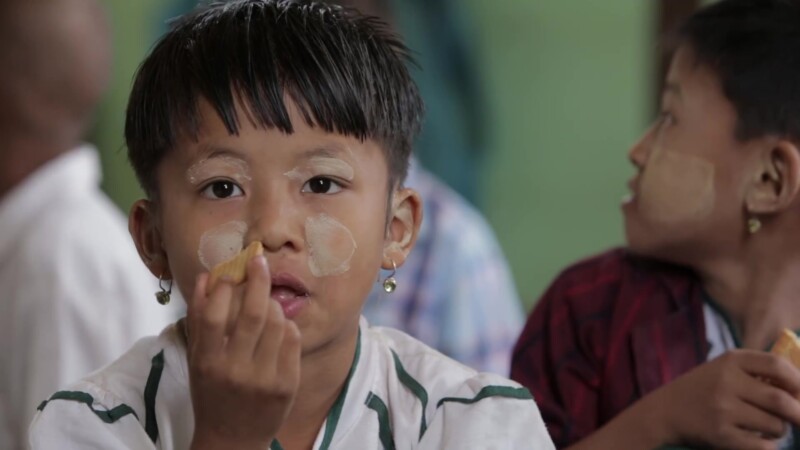 Students Eat High Energy Biscuits in School