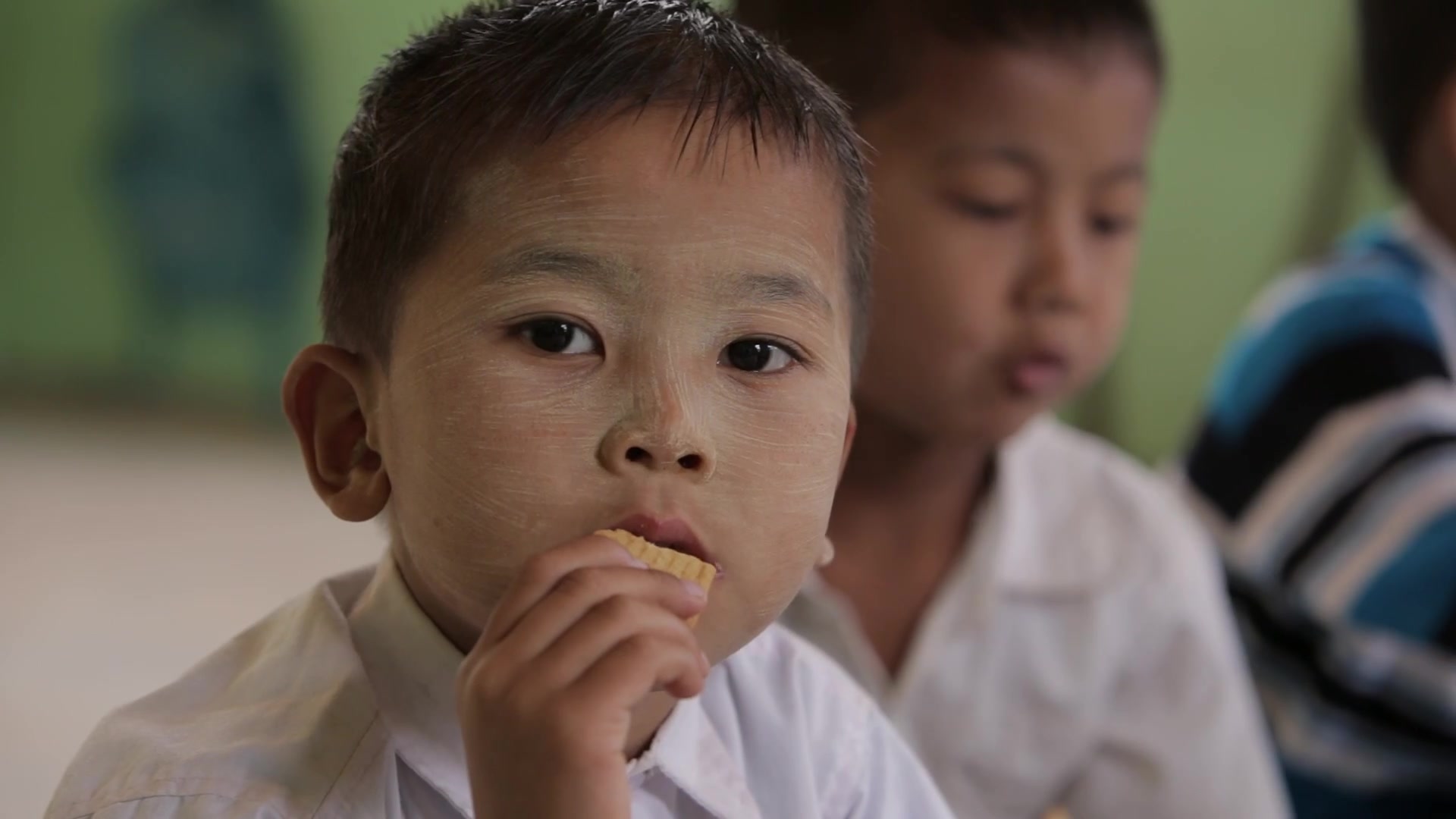 Students Eat High Energy Biscuits in School