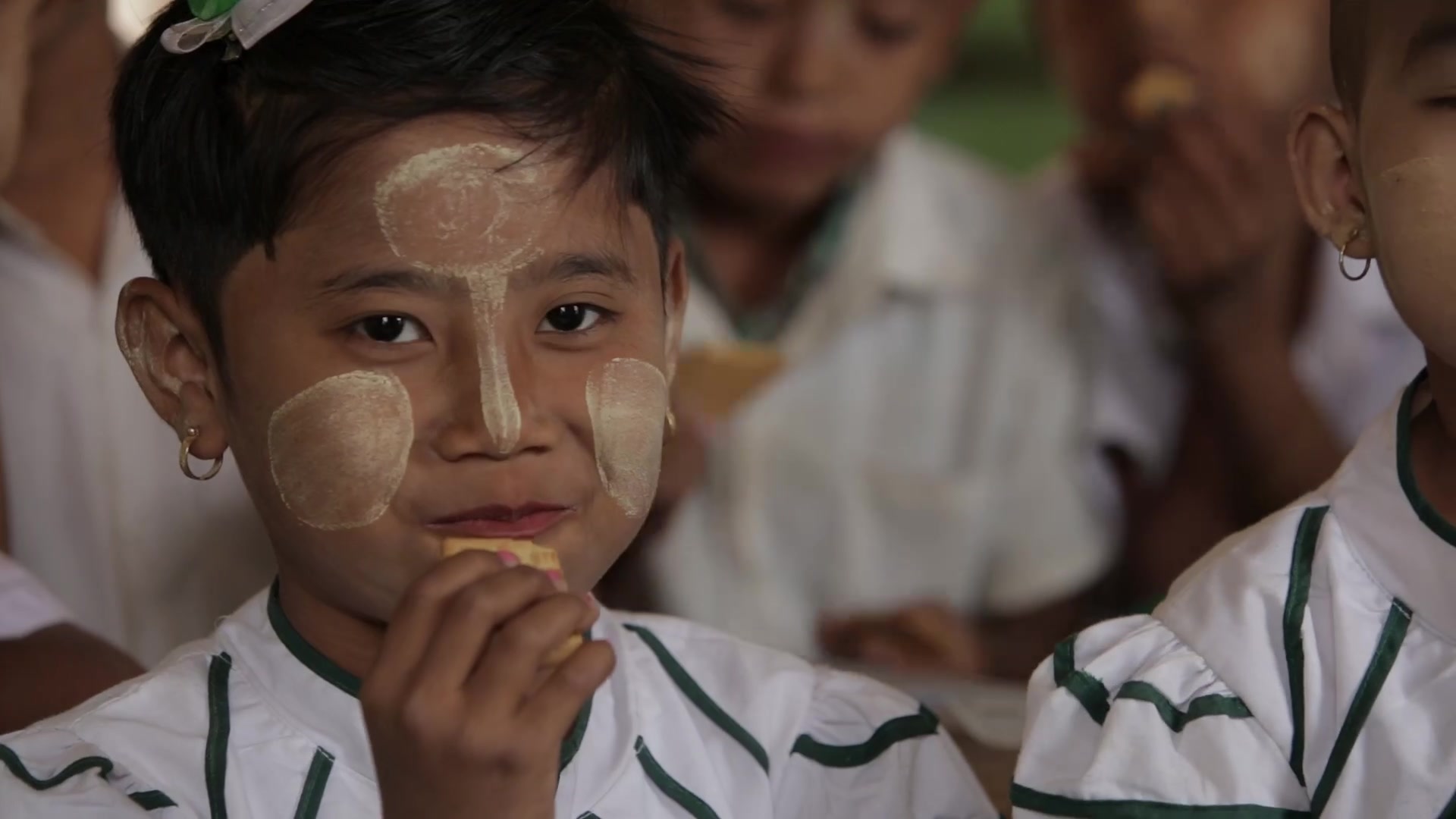 Students Eat High Energy Biscuits in School