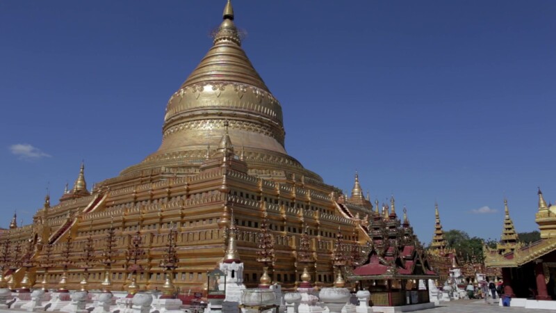Shwezigon Temple in Bagan Myanmar