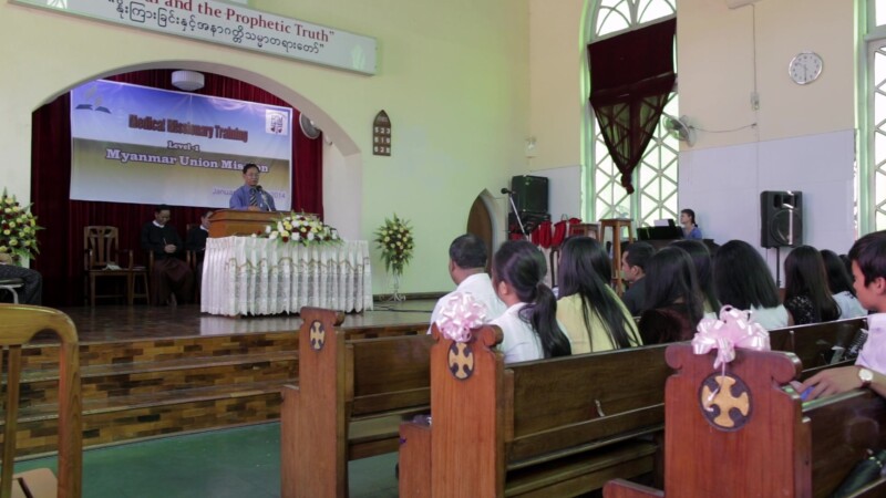 Adventist Church in Myanmar — Pastor Preaches at the Central Seventh-day Adventist Church in Yangon, BurmaKeywords: Burma, Myanmar, Adventism, Adventists, Ch...