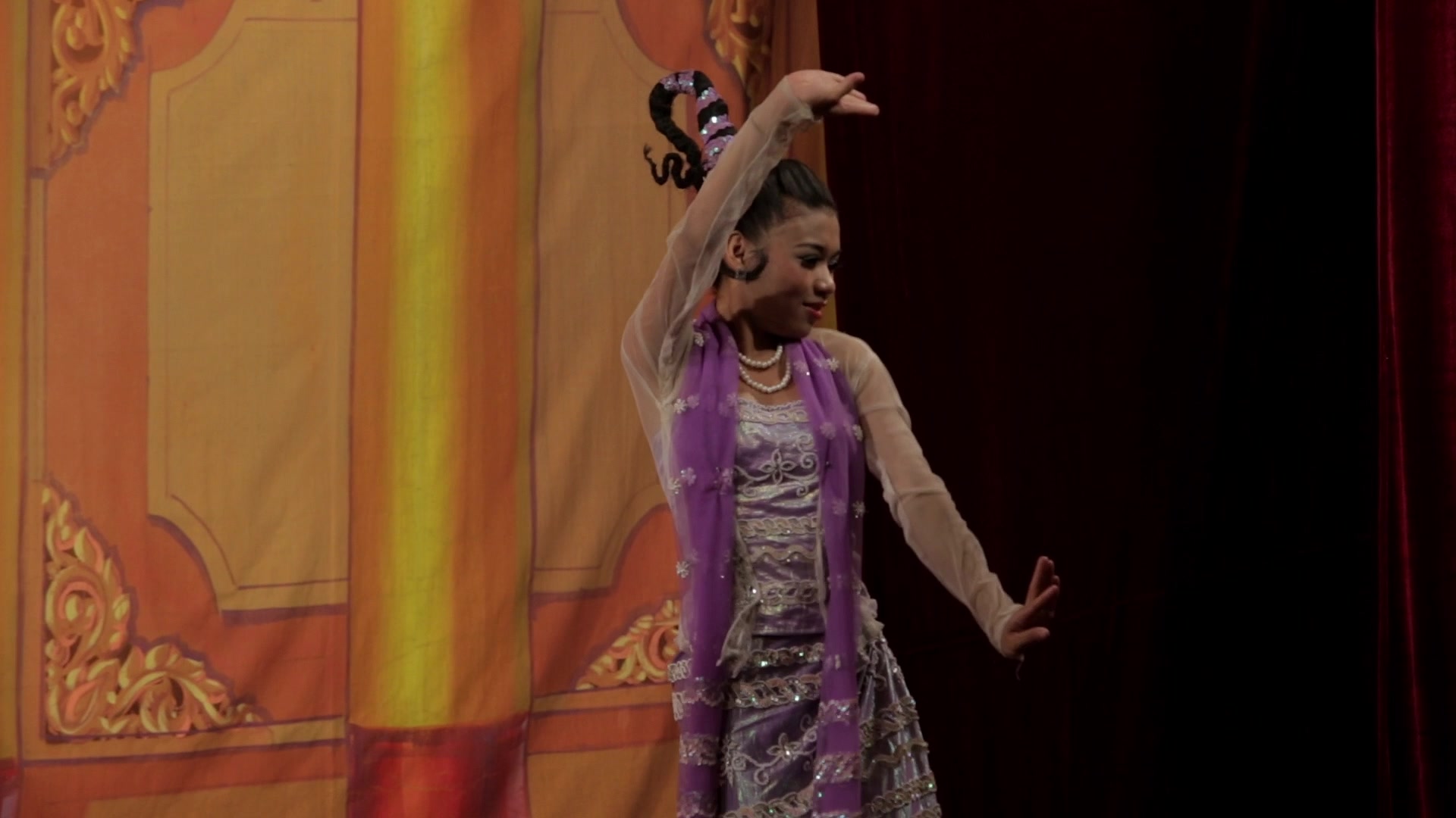 Woman in Myanmar performs Ethnic Dance