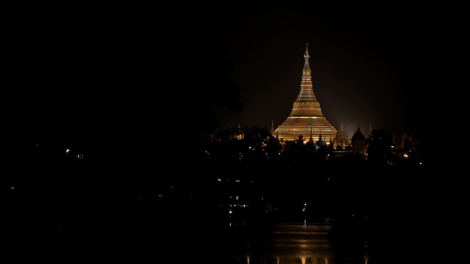 Shwedagon Pagoda in Yangon at Night