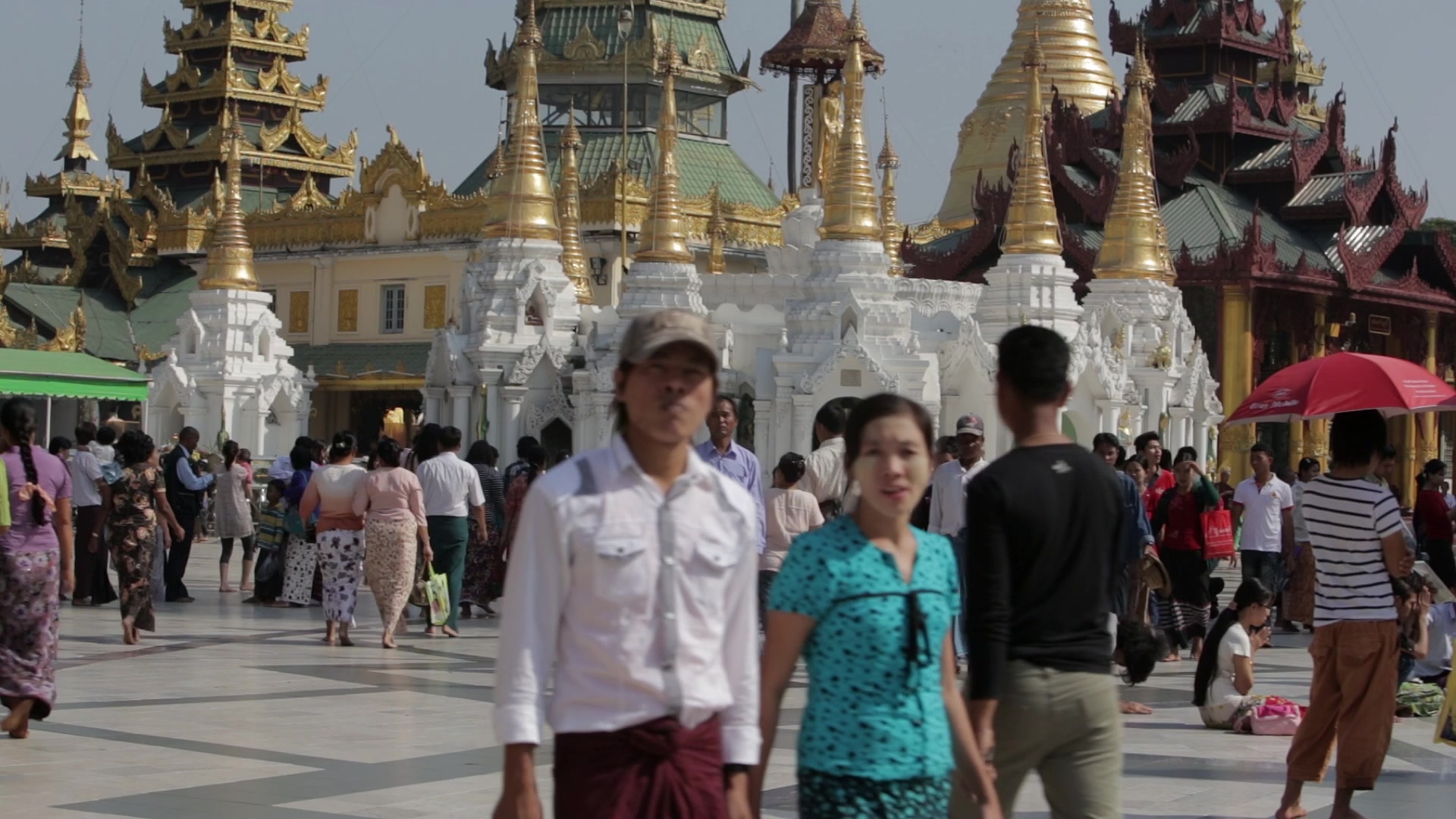 Busy Day at the Pagoda in Myanmar