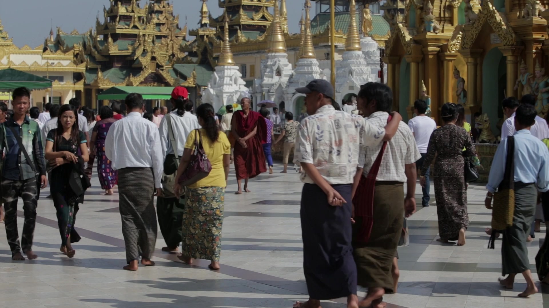 Busy Day at the Pagoda in Myanmar