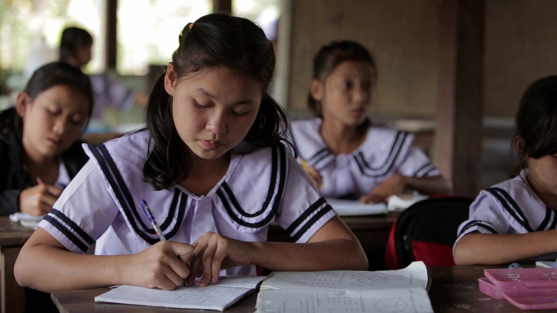 Young Girl at her School in Rural Kayin State, Myanmar