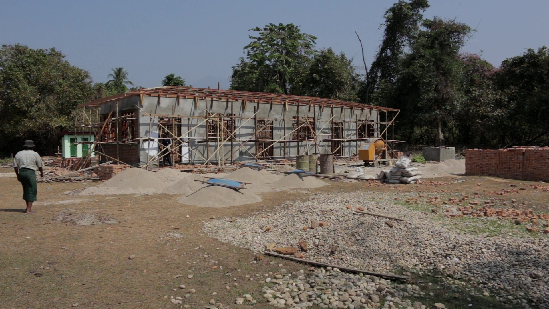School Under Construction in Myanmar