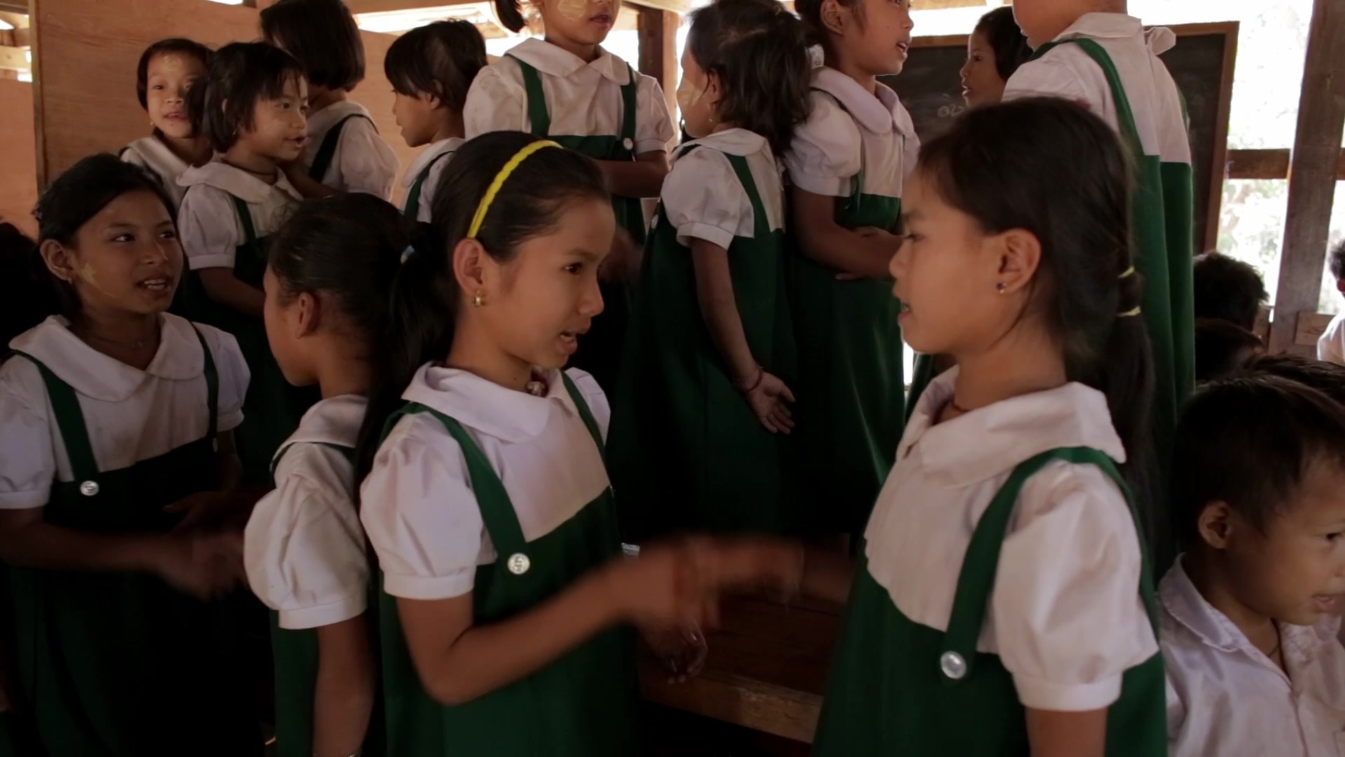 Students in Myanmar Sing in Class