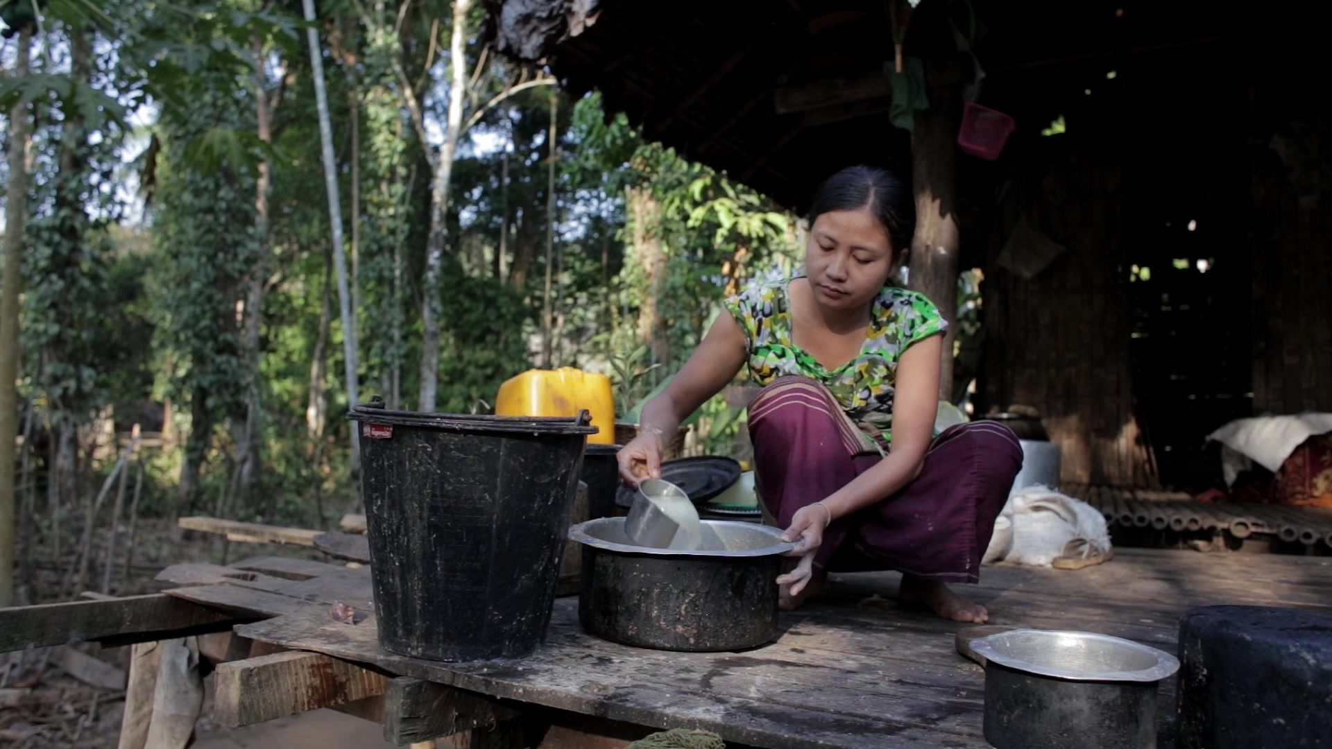 Washing Dishes in Myanmar