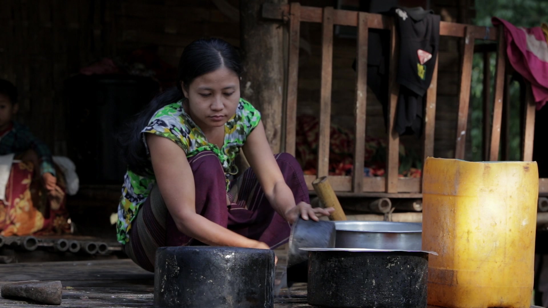 Washing Dishes in Myanmar