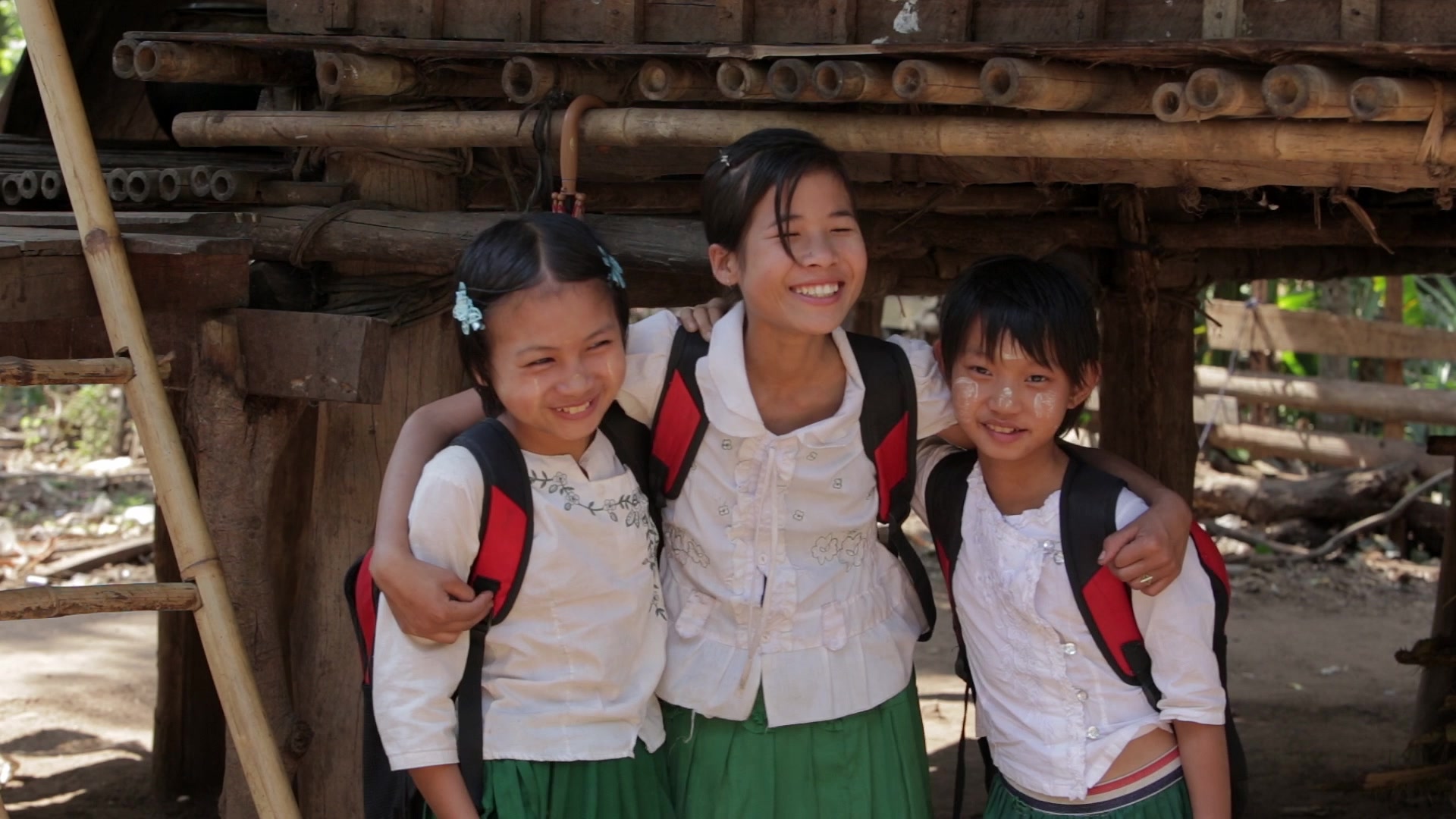 Three Girls in Myanmar