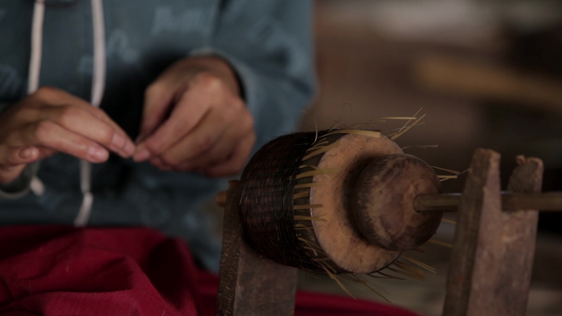 Close Up of Woman working on Lacquerware