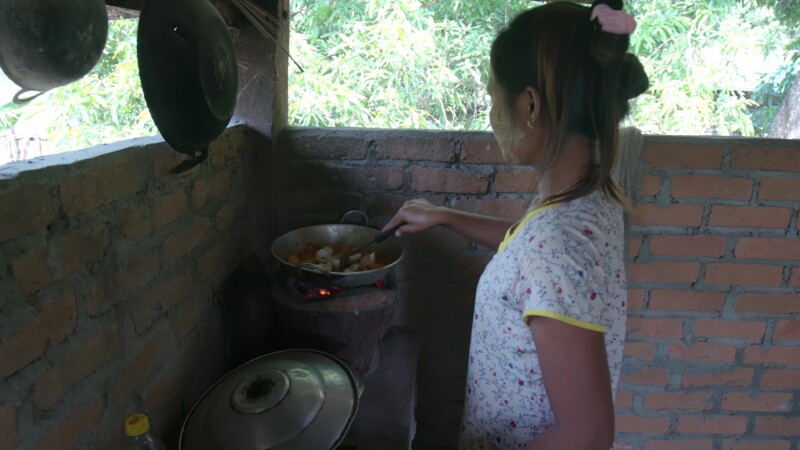Woman In Myanmar Cooks Dinner