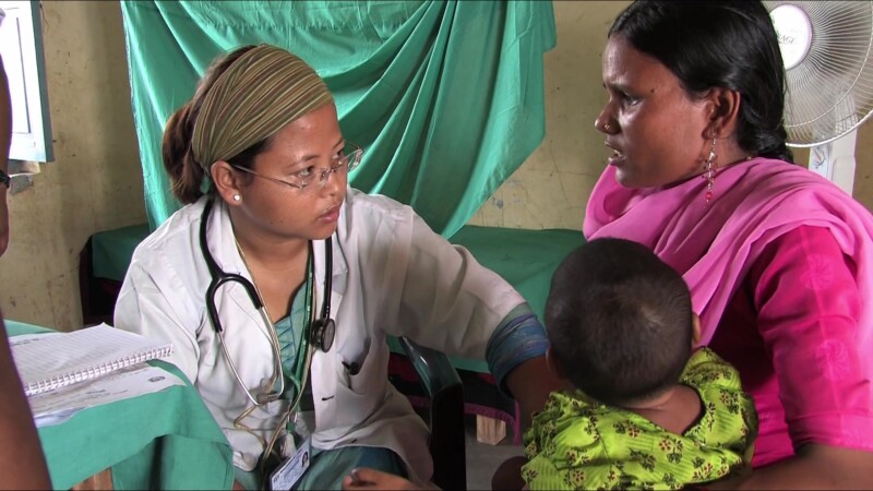 Medical Exam — People displaced by flooding see the doctor at the IDP campKeywords: Nepal, IDP, Internally Displaced