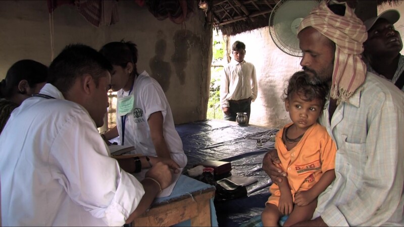 Medical Exam — People displaced by flooding see the doctor at the IDP campKeywords: Nepal, IDP, Internally Displaced