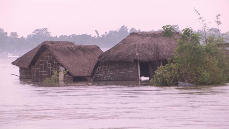 Farm Flooded in Nepal — House and farm in Nepal destroyed by floods. — Nepal, IDP, Internally Displaced