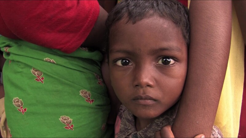 Food Distribution — People displaced by flooding line up for emergency food — Nepal, IDP, Internally Displaced