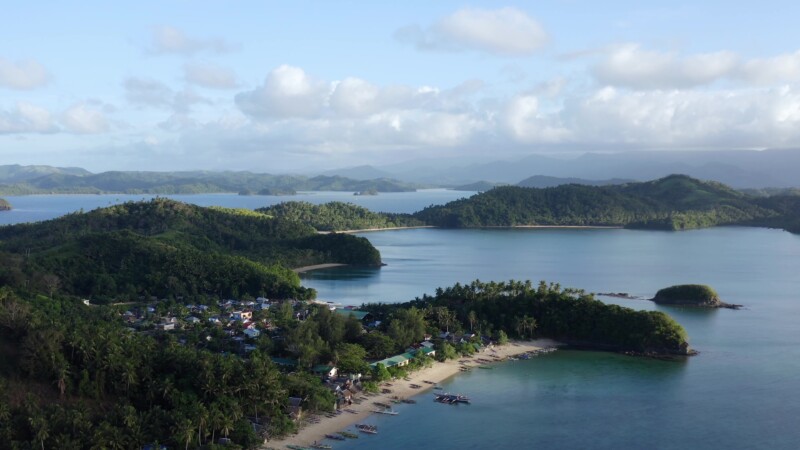Fishing Village in the Philippines — Drone, Flyover, Aerial Video, Philippines, sea