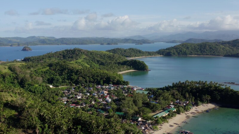 Fishing Village in the Philippines — Drone, Flyover, Aerial Video, Philippines, sea