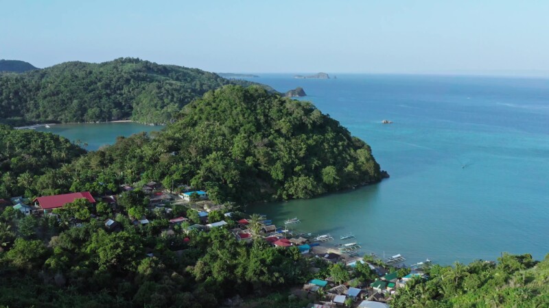 Fishing Village in the Philippines — Drone, Flyover, Aerial Video, Philippines, sea