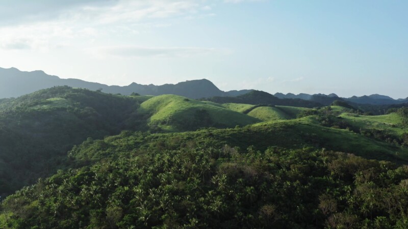 Drone Shot of Hillside Fields — Drone, Flyover, Aerial Video, Philippines