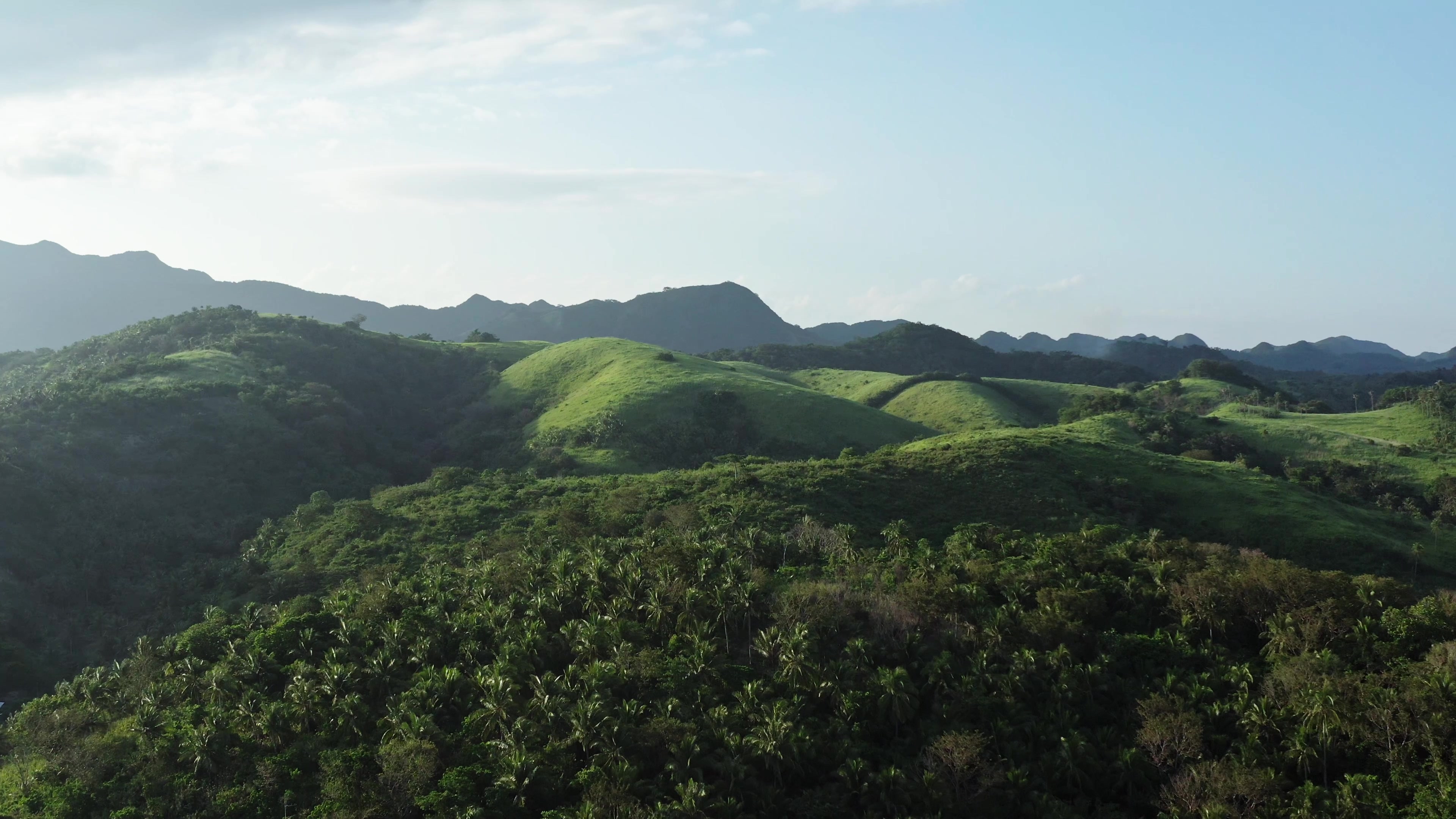 Drone Shot of Hillside Fields