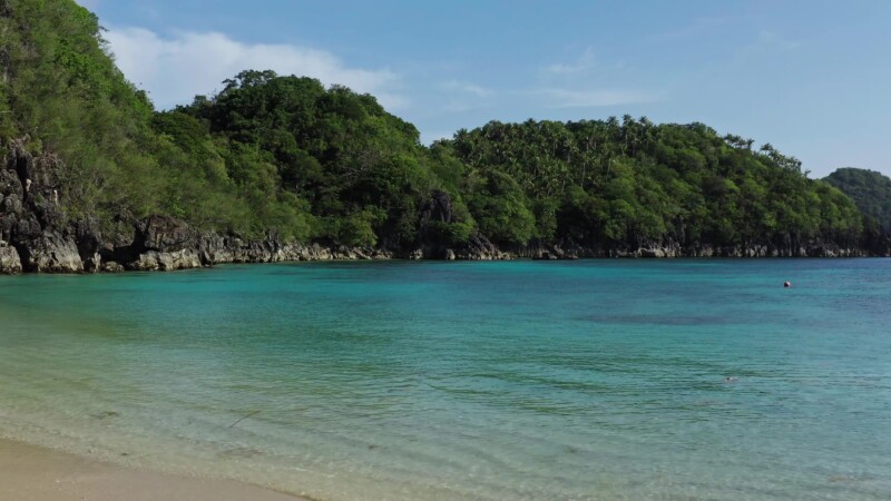 Scenic Coast of the Philippines — Drone, Flyover, Aerial Video, Philippines, sea