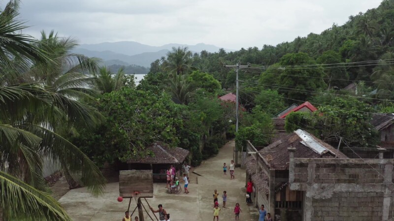Coastal Village in the Philippines — Drone, Flyover, Aerial Video, Philippines