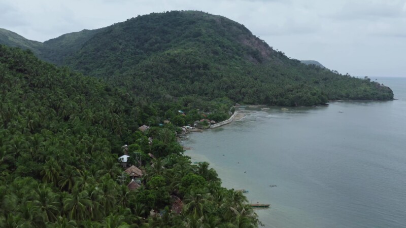 Coastal Village in the Philippines — Drone, Flyover, Aerial Video, Philippines, sea