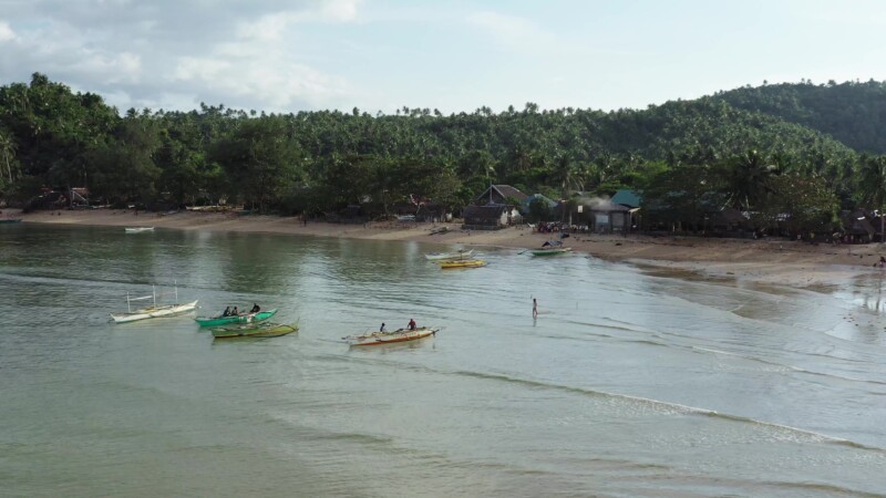 Fishing Village in the Philippines — Drone, Flyover, Aerial Video, Philippines, sea