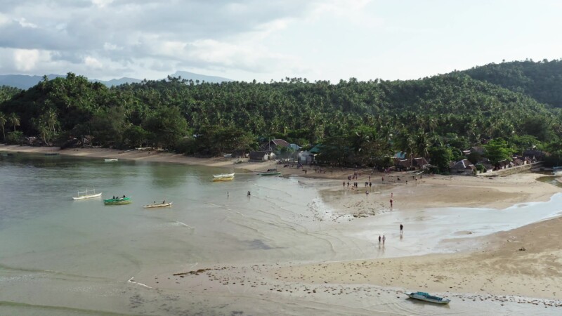 Fishing Village in the Philippines — Drone, Flyover, Aerial Video, Philippines, sea