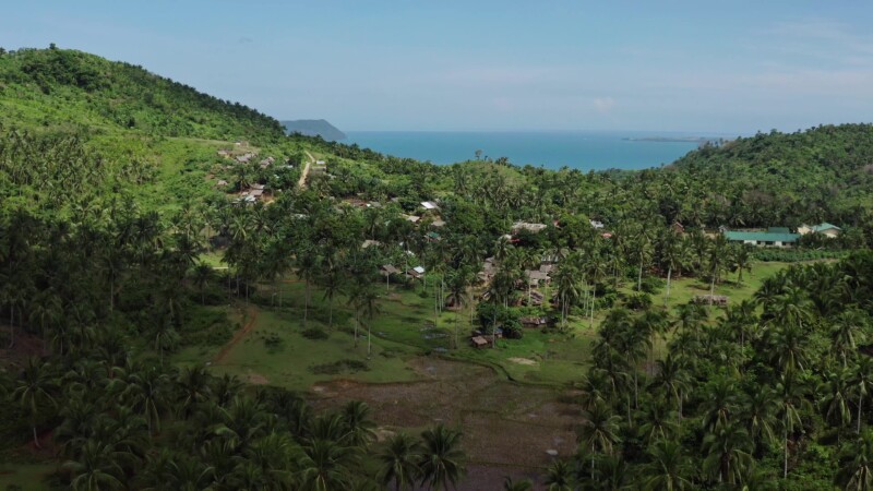 Mountain Village in the Philippines — Drone, Flyover, Aerial Video, Philippines