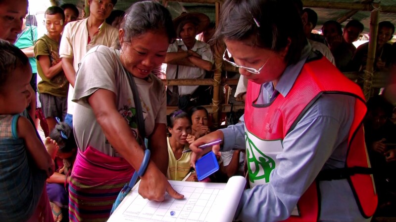 Hygiene Kit Distribution — People who have fled their homes in Myanmar because of violence, receive basic hygiene supplies from ADRA as they settle in to lif...